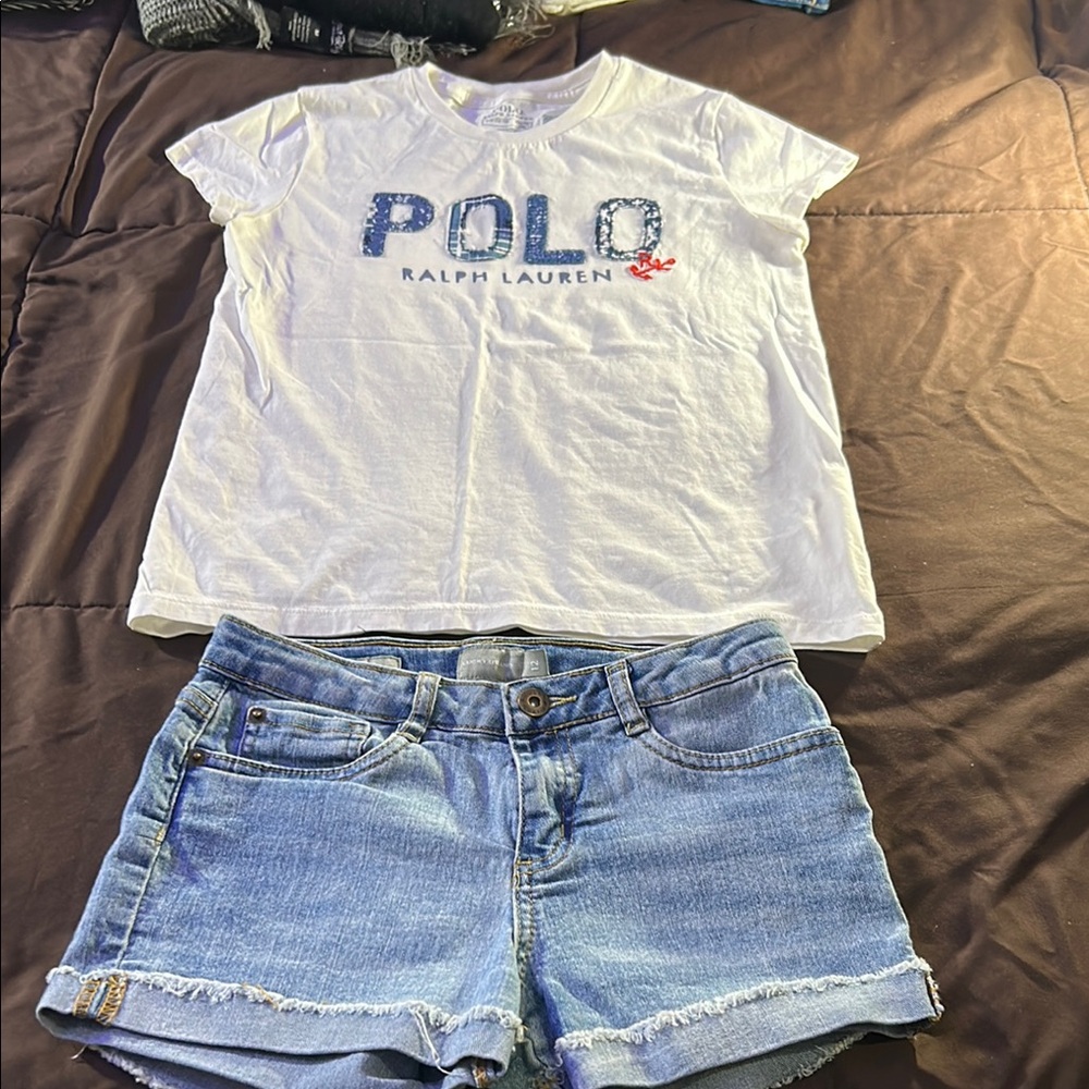 Polo by Ralph Lauren White and Blue Kids Matching Set